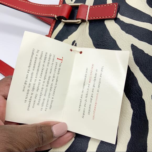 NWT Dooney & Bourke Logo Lock Zebra Print Shoulder Bucket Bag - Picture 13 of 15